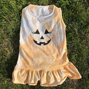Pet Large Halloween Pumpkin Face Orange Random Tie-Dye Dress